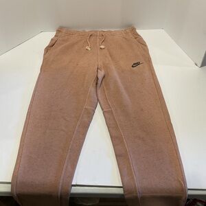 Nike Speckled Fleece Jogger Sweatpants Peach Tan Mens Small Swoosh
